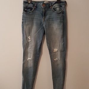 Stitch Pattern Skinny Jeans